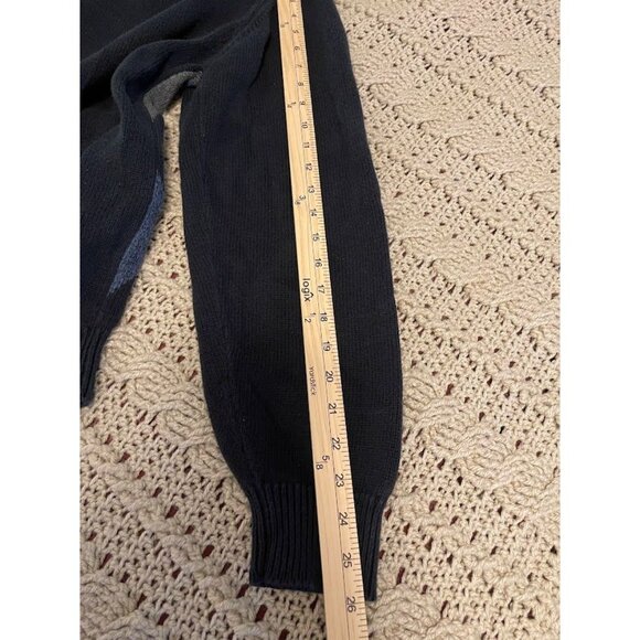 Nautica Mens Argyle Sweater L Black Blue Gray 100% Cotton Classic Knit Long Slee - Picture 13 of 14